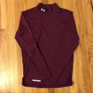 Under Armour Mock Neck Maroon Cold Gear Top